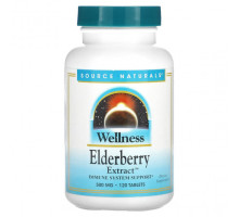 От гриппа и простуды Source Naturals, Wellness, экстракт бузины, 166 мг, 120 таблеток