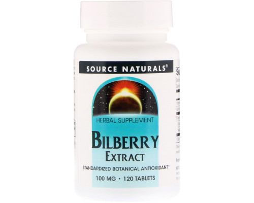 Source Naturals, Экстракт черники, 100 мг, 120 таблеток Source Naturals, Экстракт черники, 100 мг, 120 таблеток