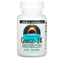 Source Naturals, Гинкго-24, 40 мг, 120 таблеток