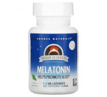 БАДы Source Naturals, Sleep Science, мелатонин, 2,5 мг, 60 леденцов