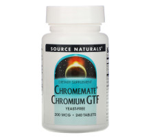 Source Naturals, Взаимодействующий с хромом Аминокислотный хелат хрома, 200 мкг, 240 таблеток