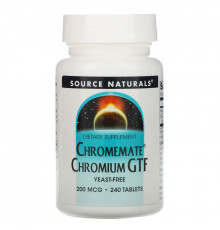 Source Naturals, Взаимодействующий с хромом Аминокислотный хелат хрома, 200 мкг, 240 таблеток