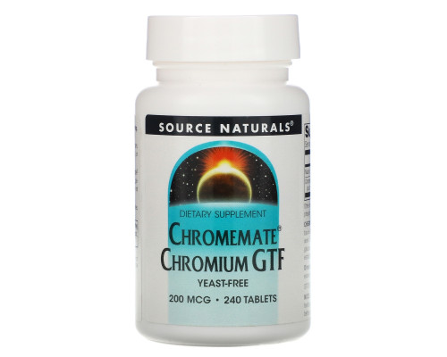 Source Naturals, Взаимодействующий с хромом Аминокислотный хелат хрома, 200 мкг, 240 таблеток Source Naturals, Взаимодействующий с хромом Аминокислотный хелат хрома, 200 мкг, 240 таблеток