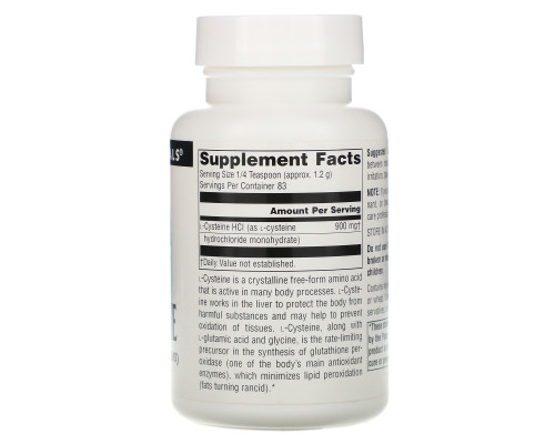 Source Naturals, L-цистеин 3.53 унции (100 г) Source Naturals, L-цистеин 3.53 унции (100 г)