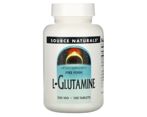 Source Naturals, L-глутамин, 500 мг, 100 таблеток Source Naturals, L-глутамин, 500 мг, 100 таблеток