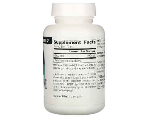 Source Naturals, L-глутамин, 500 мг, 100 таблеток Source Naturals, L-глутамин, 500 мг, 100 таблеток