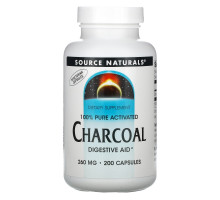Source Naturals, Древесный уголь, 260 мг, 200 капсул