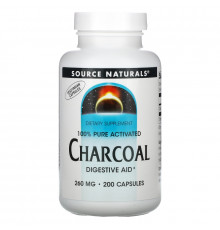 Source Naturals, Древесный уголь, 260 мг, 200 капсул