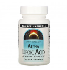 Source Naturals, Альфа-липоевая кислота, 100 мг, 120 таблеток