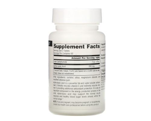 Source Naturals, Альфа-липоевая кислота, 100 мг, 120 таблеток Source Naturals, Альфа-липоевая кислота, 100 мг, 120 таблеток