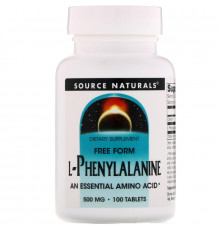 Source Naturals, L-фенилаланин, 500 мг, 100 таблеток
