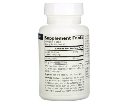 Source Naturals, DLPA, 375 мг, 120 таблеток Source Naturals, DLPA, 375 мг, 120 таблеток