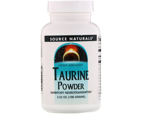 Source Naturals, Порошок таурина, 3.53 унций (100 г) Source Naturals, Порошок таурина, 3.53 унций (100 г)