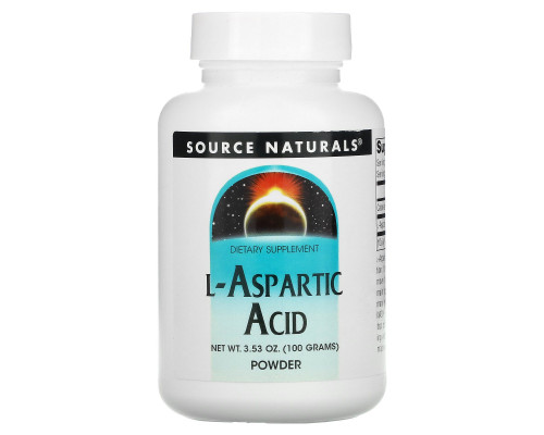 Source Naturals, L-аспарагиновая кислота, порошковая форма, 3.53 унций (100 г) Source Naturals, L-аспарагиновая кислота, порошковая форма, 3.53 унций (100 г)