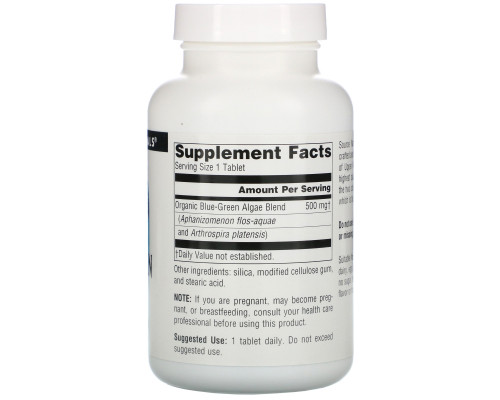 Source Naturals, Сине-зеленая водоросль, 200 таблеток Source Naturals, Сине-зеленая водоросль, 200 таблеток