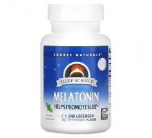 БАДы Source Naturals, Мелатонин, перечная мята, 2,5 мг, 240 пастилок