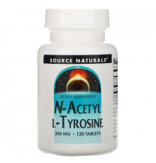 Source Naturals, N-ацетил L-тирозин, 300 мг, 120 таблеток