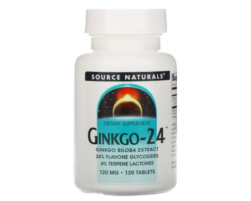 Source Naturals, Гинкго-24, 120 мг, 120 таблеток Source Naturals, Гинкго-24, 120 мг, 120 таблеток