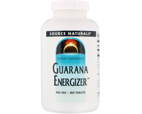 Source Naturals, Энергетическое средство гуарана, 900 мг, 200 таблеток Source Naturals, Энергетическое средство гуарана, 900 мг, 200 таблеток