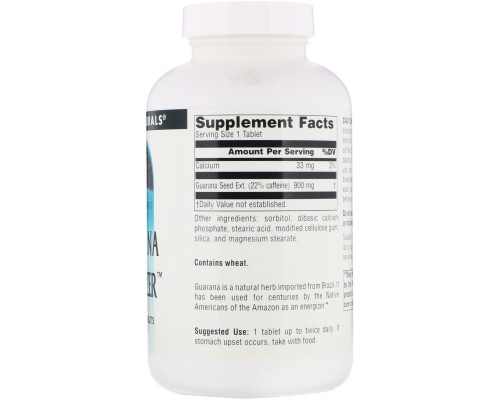 Source Naturals, Энергетическое средство гуарана, 900 мг, 200 таблеток Source Naturals, Энергетическое средство гуарана, 900 мг, 200 таблеток