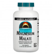 Source Naturals, Яблочнокислый магний, 180 таблеток