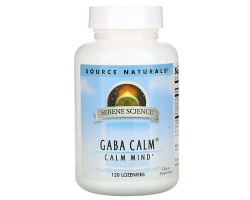 Source Naturals, Успокоительное средство GABA Calm с мятным вкусом, 120 пастилок Source Naturals, Успокоительное средство GABA Calm с мятным вкусом, 120 пастилок