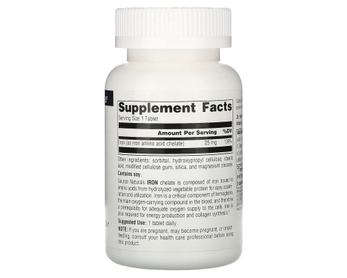 Source Naturals, Железо, 25 мг, 250 таблеток Source Naturals, Железо, 25 мг, 250 таблеток