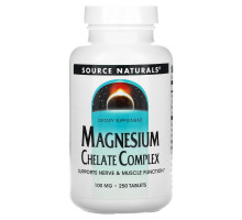 Source Naturals, Магния хелат, 100 мг, 250 таблеток