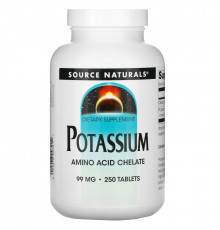 Source Naturals, Калий, 99 мг, 250 таблеток