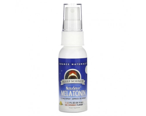 БАДы Source Naturals, Sleep Science, NutraSpray, мелатонин, апельсиновый вкус, 1,5 мг, 59,14 мл (2 жидк. Унции) БАДы Source Naturals, Sleep Science, NutraSpray, мелатонин, апельсиновый вкус, 1,5 мг, 59,14 мл (2 жидк. Унции)