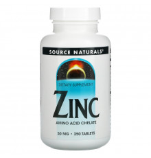 Source Naturals, Цинк, 50 мг, 250 таблеток
