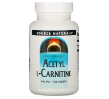 Source Naturals, Ацетил L-карнитин,  500 мг, 120 таблеток