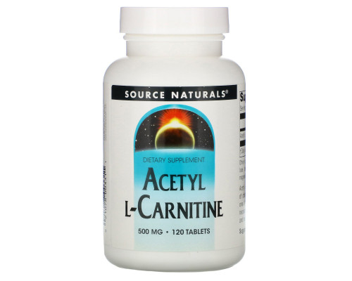 Source Naturals, Ацетил L-карнитин, 500 мг, 120 таблеток Source Naturals, Ацетил L-карнитин, 500 мг, 120 таблеток