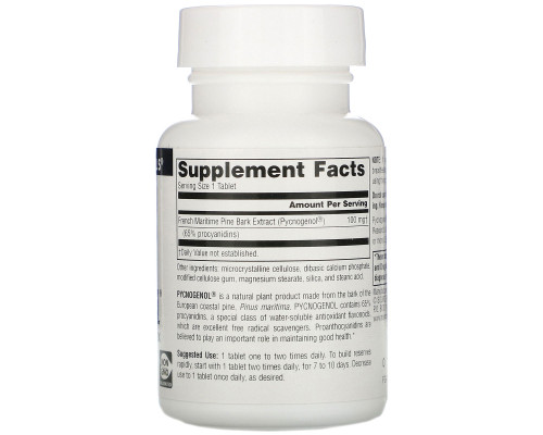 Source Naturals, Пикногенол, 100 мг, 60 таблеток Source Naturals, Пикногенол, 100 мг, 60 таблеток