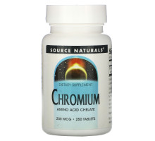 Source Naturals, Хром, 200 мкг, 250 таблеток