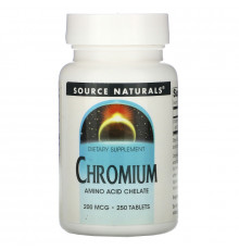 Source Naturals, Хром, 200 мкг, 250 таблеток