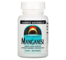 Source Naturals, Марганец, 10 мг, 250 таблеток
