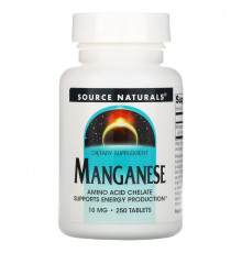 Source Naturals, Марганец, 10 мг, 250 таблеток