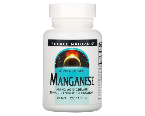 Source Naturals, Марганец, 10 мг, 250 таблеток Source Naturals, Марганец, 10 мг, 250 таблеток