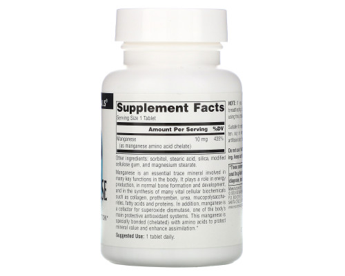 Source Naturals, Марганец, 10 мг, 250 таблеток Source Naturals, Марганец, 10 мг, 250 таблеток
