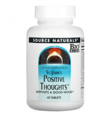 Для нервной системы Source Naturals, St. John's Positive Thoughts, 45 таблеток