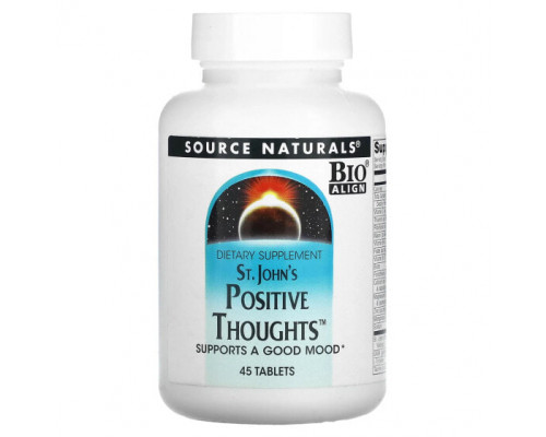 Для нервной системы Source Naturals, St. John's Positive Thoughts, 45 таблеток Для нервной системы Source Naturals, St. John's Positive Thoughts, 45 таблеток