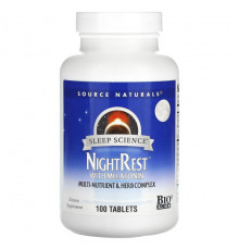 Для здорового сна Source Naturals, Sleep Science, NightRest с мелатонином, 100 таблеток
