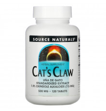 Source Naturals, Растение кошачий коготь, 500 мг, 120 таблеток