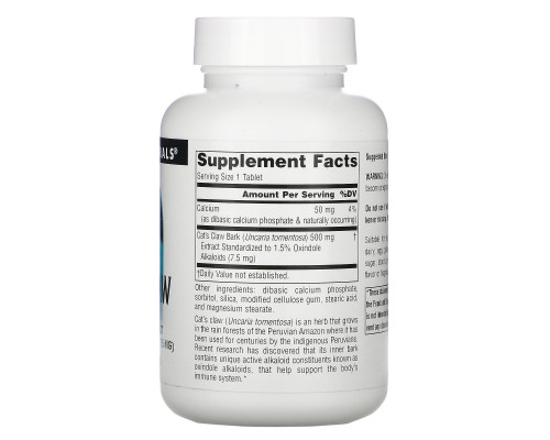 Source Naturals, Растение кошачий коготь, 500 мг, 120 таблеток Source Naturals, Растение кошачий коготь, 500 мг, 120 таблеток