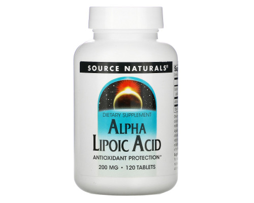 Source Naturals, Альфа-липоевая кислота, 200 мг, 120 таблеток Source Naturals, Альфа-липоевая кислота, 200 мг, 120 таблеток