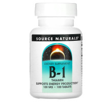 Source Naturals, Витамин B-1, тиамин, 100 мг, 100 таблеток
