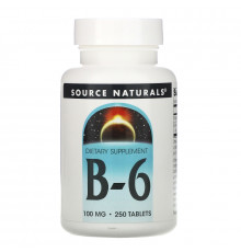 Source Naturals, B-6, 100 мг, 250 таблеток