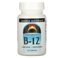 Source Naturals, B-12, 2000 мкг, 100 пастилок