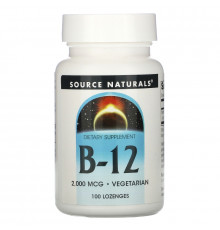 Source Naturals, B-12, 2000 мкг, 100 пастилок